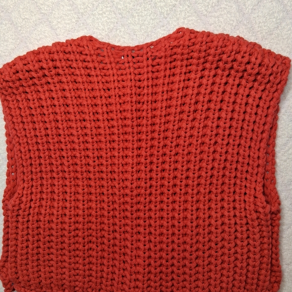 Zara Women's Vibrant Coral Knit Cardigan - Picture 8 of 8